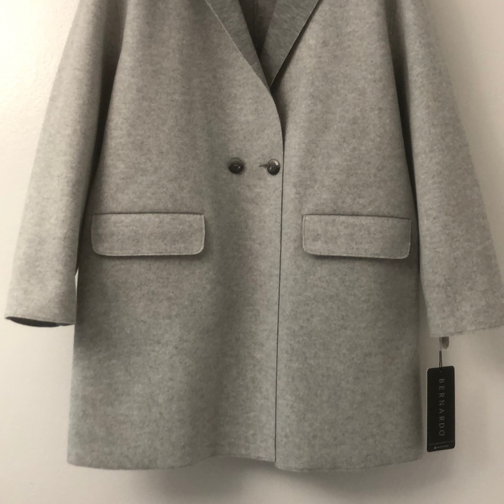 Double Breasted Knit Jacket Heather Grey Bernardo - Picture 4 of 10